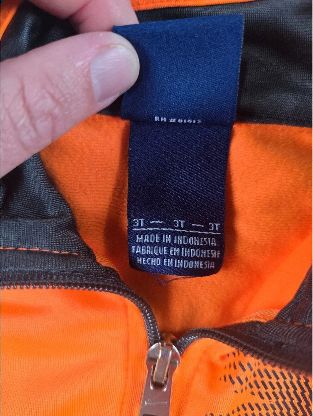 Nike Toddler Boys Sz 3T Zip Up Track Athletic Jacket Neon Orange Black